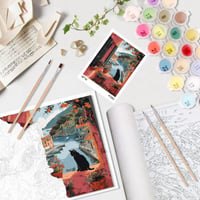 Set de pictură pe numere Qiukoo pentru adulți – cu model de pisică neagră, pictură DIY pe numere, 40 x 50 cm, decorațiune pentru casă și cadou 3