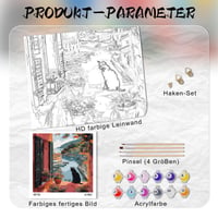 Set de pictură pe numere Qiukoo pentru adulți – cu model de pisică neagră, pictură DIY pe numere, 40 x 50 cm, decorațiune pentru casă și cadou 6