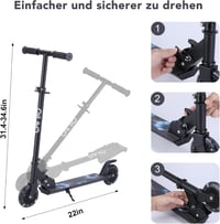 Qiuyo Összecsukható Roller 4-7 Éves Gyerekeknek, LED Világító Kerekek, Állítható Magasság 4