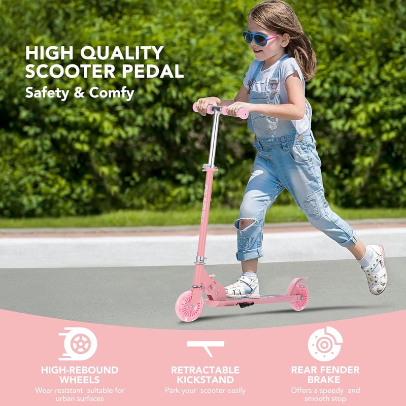 Qiuyo U Roller 4-7 Éves Gyerekeknek, LED Kerekek, Fékes, Magasságállítható