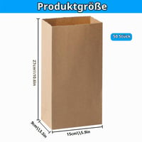 QiXinGYL Malá papierová taška 50 ks, 15x9x27 cm, súprava darčekových a nákupných papierových tašiek 2