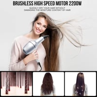 QL Ionos Hajszárító Fali Tartóval és Diffúzorral - 2200W AC Kefementes Motor, 3 Hőfokozat, Ezüst, Szalonminőség 5