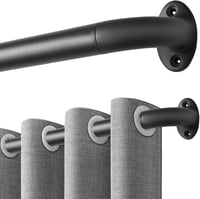 Qlfyuu fekete fém függönykarnis 76-310 cm, 25 mm átmérő, szobához és nappalihoz 1