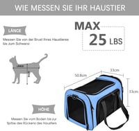 Qlfyuu összecsukható háziállat szállító box közepes kis kedvenceknek 25kg kék nagy 2