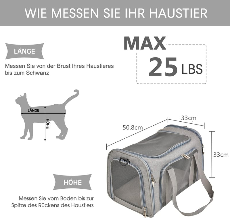 Qlfyuu összecsukható szállítóbox macskáknak és kutyáknak, hordozható szállítótáska 25 kg-ig