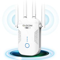 QLOCOM WiFi zosilňovač signálu 1200 Mbit/s, dvojpásmový WLAN opakovač 5 GHz a 2,4 GHz, funkcia WPS, WiFi zosilňovač pre všetky bezdrôtové zariadenia 1