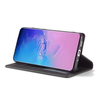 Puzdro QLTYPRI pre Samsung Galaxy S22 Ultra, prémiové flipové peňaženkové puzdro z PU kože s priehradkou na karty, stojanom a magnetickým zatváraním – čierne 3