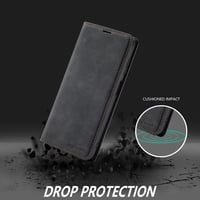 QLTYPRI Samsung Galaxy S25 flip bőrtok kártyatartóval és állvánnyal – fekete 5
