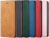 QLTYPRI Samsung Galaxy S25 flip bőrtok kártyatartóval és állvánnyal – fekete 7