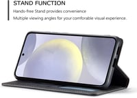 QLTYPRI Samsung Galaxy S25 flip bőrtok kártyatartóval és állvánnyal – fekete 3