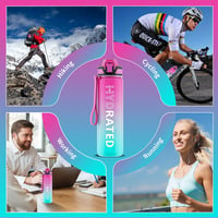 QLUR 1 Literes BPA-Mentes Tritan Sportpalack Időjelöléssel és Szívószállal Lila-Zöld 7