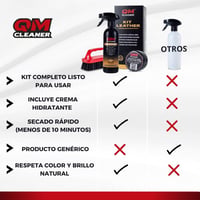 QM Cleaner bőrtisztító és bőrápoló szett autóhoz mikroszálas kendővel 3