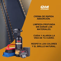 QM Cleaner bőrtisztító és bőrápoló szett autóhoz mikroszálas kendővel 2