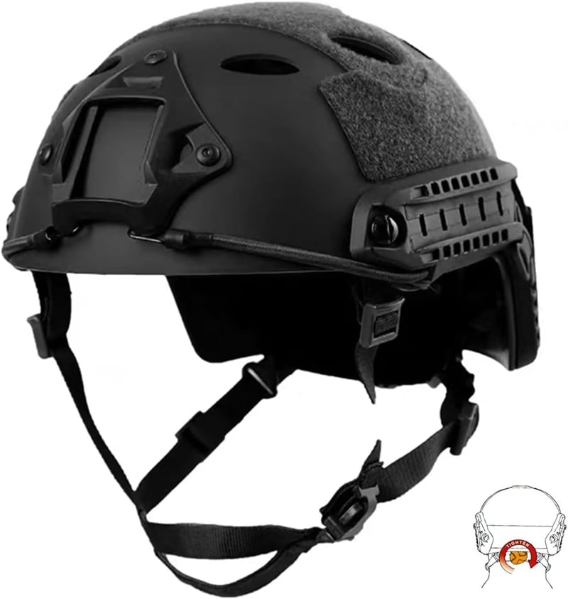 QMFIVE Airsoft Sisak Taktikai Fast Helmet Védőszemüveggel Paintball - Adjust+BK