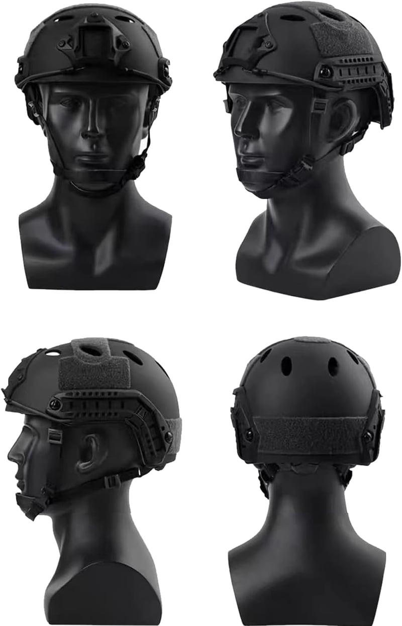 QMFIVE Airsoft Sisak Taktikai Fast Helmet Védőszemüveggel Paintball - Adjust+BK