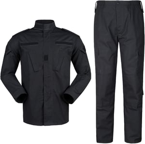 QMFIVE Fekete taktikai BDU egyenruha férfiaknak XXL Soft Air dzseki és nadrág – Army, airsoft,