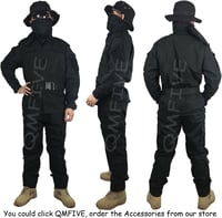 QMFIVE Fekete taktikai BDU egyenruha férfiaknak XXL Soft Air dzseki és nadrág – Army, airsoft, 5