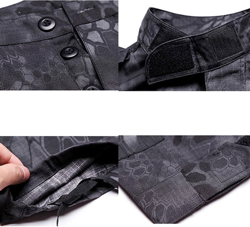 QMFIVE Fekete taktikai BDU egyenruha férfiaknak XXL Soft Air dzseki és nadrág – Army, airsoft,