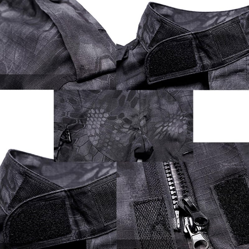 QMFIVE Fekete taktikai BDU egyenruha férfiaknak XXL Soft Air dzseki és nadrág – Army, airsoft,