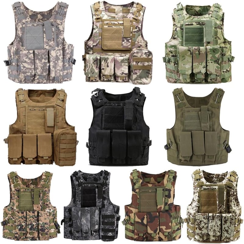 QMFIVE MOLLE RRV Taktikai Mellény Pouchokkal Airsoft Vadászat Kiképzéshez - M, tan