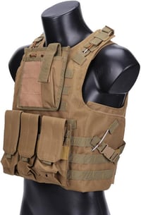 QMFIVE MOLLE RRV Taktikai Mellény Pouchokkal Airsoft Vadászat Kiképzéshez - M, tan 2