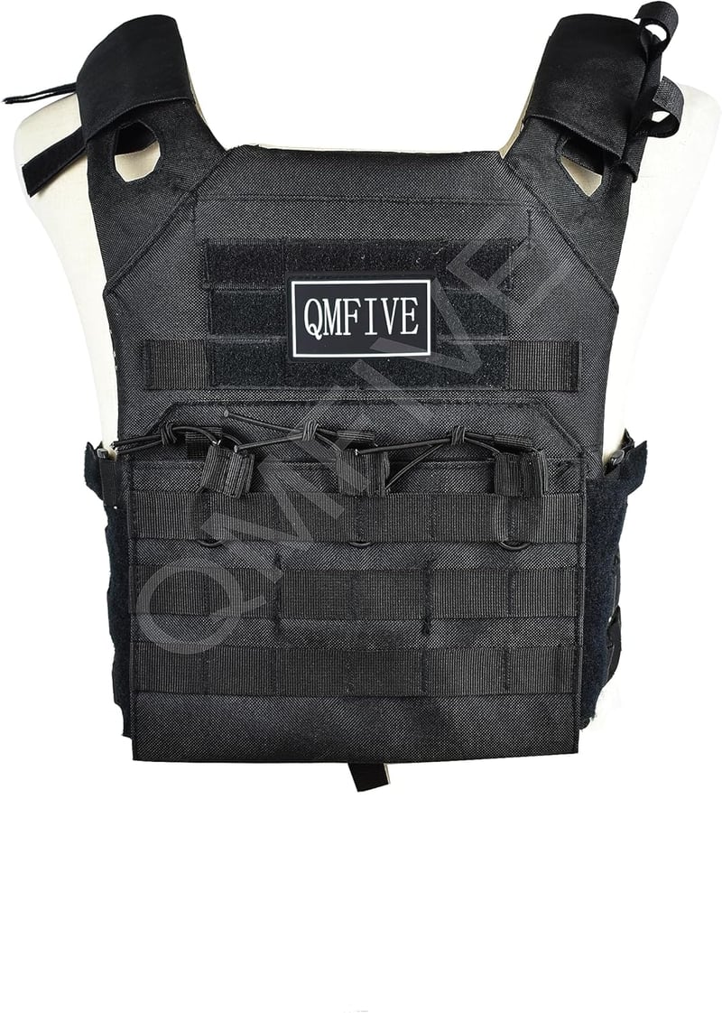 QMFIVE Taktikai Mellény Molle Rendszer Airsoft Vadász Combat Vest - 70, JPC-VESTBK