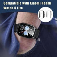 Qneneam védőtok kijelzővédő fóliával Xiaomi Redmi Watch 5 Lite-hoz - fekete/átlátszó (2 db) 6