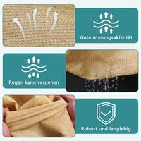 QOFLY Árnyékoló Háló 1x2m - Bézs Kerti Napvédő Fólia Fűzőszemekkel, Légáteresztő Szélvédő, Vízáteresztő Polyester Napellenző 5