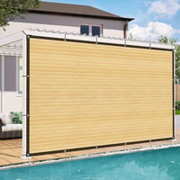 QOFLY Árnyékoló Háló 1x2m - Bézs Kerti Napvédő Fólia Fűzőszemekkel, Légáteresztő Szélvédő, Vízáteresztő Polyester Napellenző 1