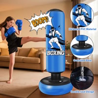 Qoosea 168 cm Nafukovacie boxerské vrece pre deti s boxerskými rukavicami a pumpou, voľne stojace tréningové vrece pre chlapcov a dievčatá, karate, taekwondo, MMA 2