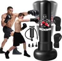 Qoosea 180 cm Álló Boxzsák Felfújható Edzészsák Boxkesztyűvel Felnőtteknek 1