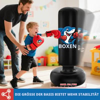 Sac de box pentru copii Qoosea, 3-8 ani, 130 cm, sac de box gonflabil cu mănuși de box, pentru antrenament de karate, kickbox, taekwondo, MMA, pentru băieți și fete 3