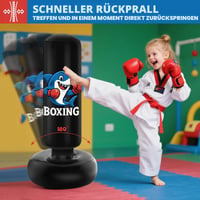 Sac de box pentru copii Qoosea, 3-8 ani, 130 cm, sac de box gonflabil cu mănuși de box, pentru antrenament de karate, kickbox, taekwondo, MMA, pentru băieți și fete 5