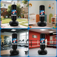 Sac de box pentru copii Qoosea, 3-8 ani, 130 cm, sac de box gonflabil cu mănuși de box, pentru antrenament de karate, kickbox, taekwondo, MMA, pentru băieți și fete 6
