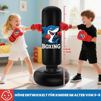 Sac de box pentru copii Qoosea, 3-8 ani, 130 cm, sac de box gonflabil cu mănuși de box, pentru antrenament de karate, kickbox, taekwondo, MMA, pentru băieți și fete 2