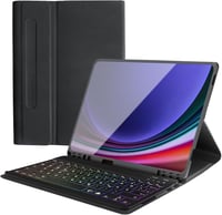 Qoosea QWERTZ Háttérvilágítású Billentyűzetes Tok Samsung Tab S9 FE 10.9"/Tab S9 11" Tablethez - Puha TPU Védőtok Mágnesesen Levehető Blueto 1