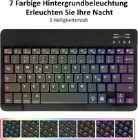 Qoosea QWERTZ Háttérvilágítású Billentyűzetes Tok Samsung Tab S9 FE 10.9"/Tab S9 11" Tablethez - Puha TPU Védőtok Mágnesesen Levehető Blueto 5