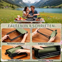 Scaun de camping pliabil Qottmez 33x26,5x32 cm, negru - taburet portabil ușor cu geantă, capacitate 120 kg, pentru drumeții, pescuit 3