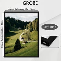 QPQIYIY Súprava 3 kusov fotorámikov 30x40 cm, čierne drevené rámy na fotografie, obrázky a plagáty 2