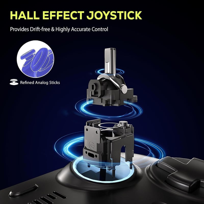 QRD Spark N5 Wireless Gamepad PS5 PS4 PC Android Hall Effect Joystick Gyro Vibráció