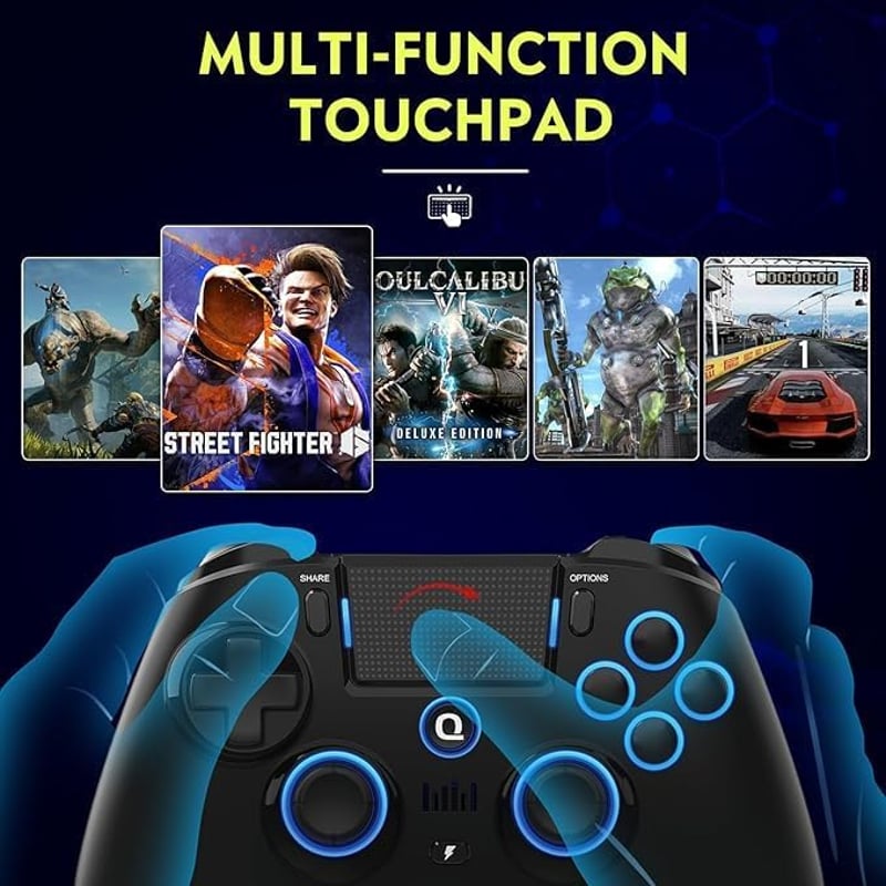 QRD Spark N5 Wireless Gamepad PS5 PS4 PC Android Hall Effect Joystick Gyro Vibráció
