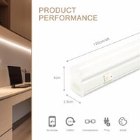 Qsmile LED Konyhai Lámpa 115cm - 6db T5 18W 2200lm 4000K Semleges Fehér Fénysáv, Összekapcsolható, Energiatakarékos Világítás Kapcsolóval, K 2