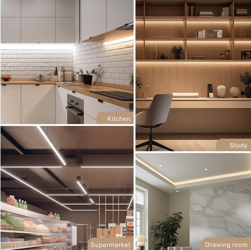 Qsmile LED Konyhai Lámpa 115cm - 6db T5 18W 2200lm 4000K Semleges Fehér Fénysáv, Összekapcsolható, Energiatakarékos Világítás Kapcsolóval, K