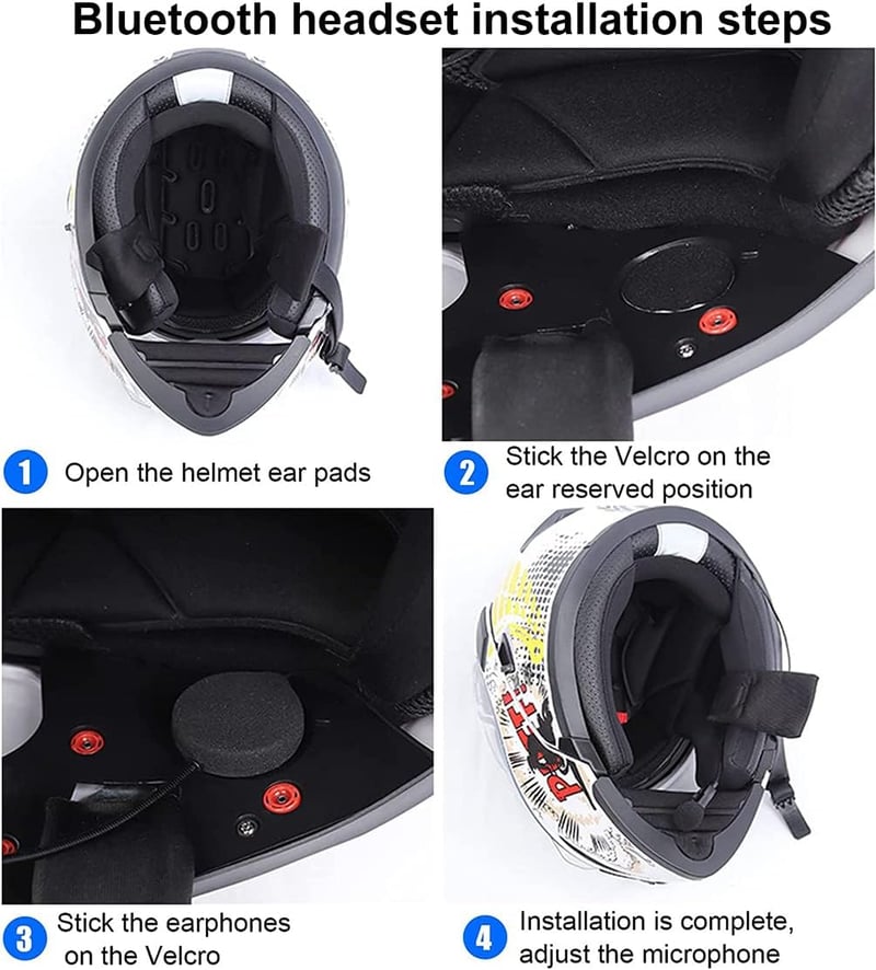 QSPORTPEAK Bluetooth 5.1 Motoros Sisak Headset CVC Zajszűréssel és 3D Hanggal