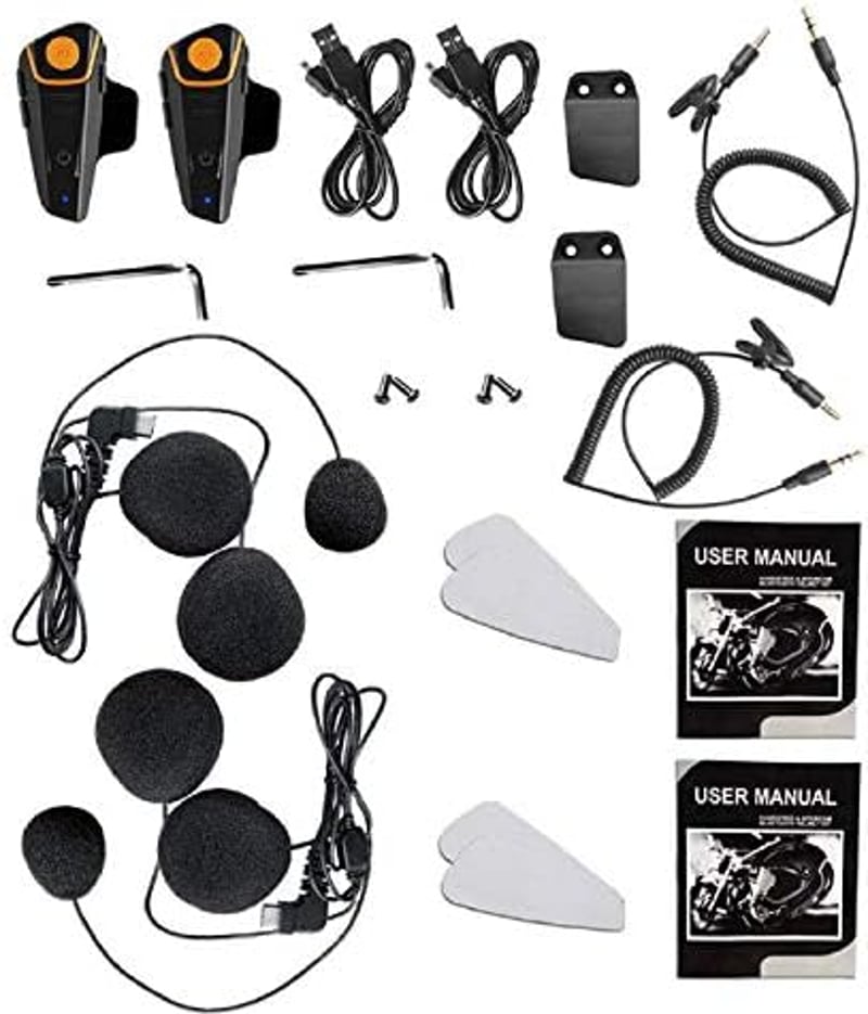 QSPORTPEAK BT-S2 Motoros Bluetooth Headset 1000m Kommunikáció Dupla Csomag
