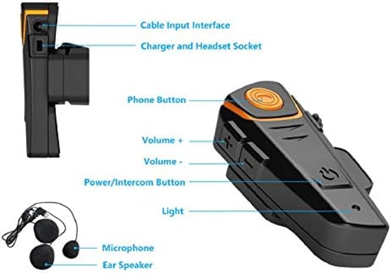 QSPORTPEAK BT-S2 Motoros Bluetooth Headset 1000m Kommunikáció Dupla Csomag