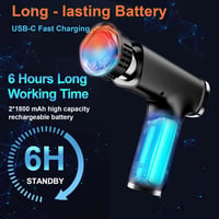 QSPORTPEAK Mini masszázspisztoly fűtéses és hűtéses, 3200 rpm, 13 mm fej, 9 tartozék, 3600 mAh, fekete kézi fascia masszírozó nyakra hátra t 6