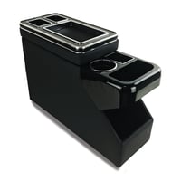 Raft consolă centrală QSULNN pentru VW T5/T6/T6.1 (2003-2019) - piele neagră lucioasă 2
