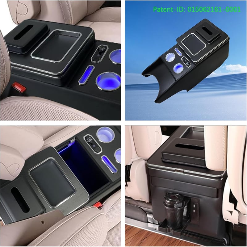 QSULNN Mercedes V-Class V220 V260 V250 W447 Középkonzol Tárolódoboz LED USB