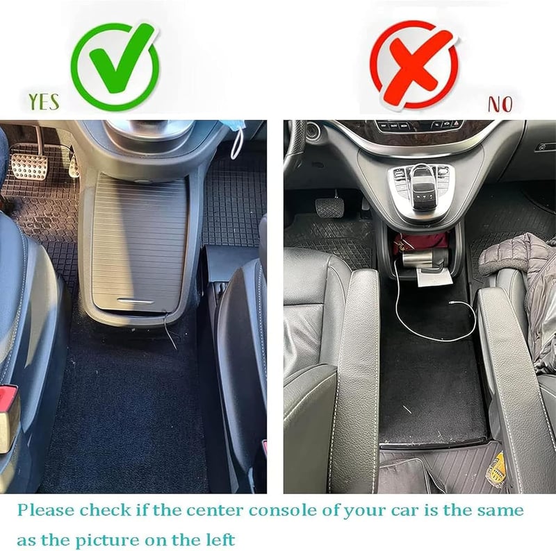 QSULNN Mercedes V-Class V220 V260 V250 W447 Középkonzol Tárolódoboz LED USB